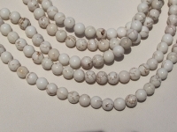 White Turquoise Howlite Rounds, 6mm