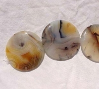 White Agate Large Coin, 40mm, each