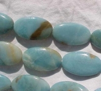 Natural Amazonite Ovals, 20x34mm, each