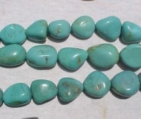 Tumbled Nugget Turquoise, Light Aqua Green, 24x16mm