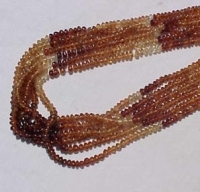 Hessonite Garnet Shaded Rondels, 4-4.5mm