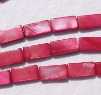 Bold Fuschia MOP Rectangles, 13x8mm