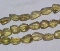 Dark Lemon Quartz Faceted Nuggets, 9x14mm