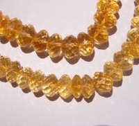 Sunny Gold Citrine Faceted Rondels, 12-13mm