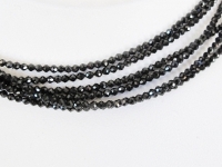 Black Spinel Faceted Rounds, 2mm