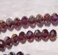 Chinese Crystal, Gold Amethyst Aurora, 8mm rondel
