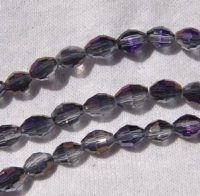 Chinese Crystal, Grey/Purple Aurora, 4 x 6mm rice
