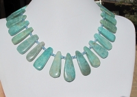 Amazonite Top Drilled Teardrop, Graduated 30-40mm