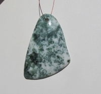 Green Tree Agate Freeform Pendant, 54mm