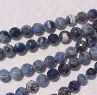 Sodalite Faceted Rounds, 8mm