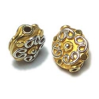 2 Tone Ornate Scroll Coins, 10mm