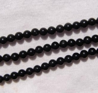 Black Tourmaline Rounds, 4mm