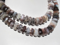 Botswana Agate Faceted Rondels, 14-15mm