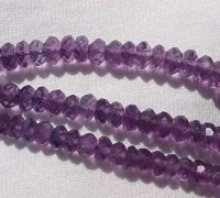 Dark Purple Amethyst Faceted Rondels, 3.5-4mm