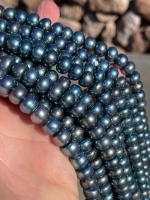 Dark Metallic Peacock Button Pearls, 9mm