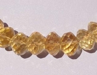 Sunny Gold Citrine Faceted Rondels, 12-13mm