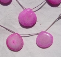 Solar Quartz Hot Pink Briolettes, 20-22mm