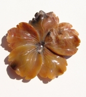 Carved Ocean Jasper Flower, Rich Brown