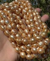 Autumn Gold Baroque Rice Pearls, 10-11mm