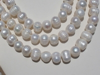 Powderpuff White Large Hole Pearls,13-14mm potato