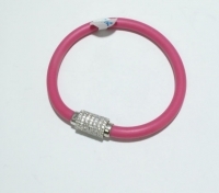 Swarovski Crystal Barrel on Pink Neoprene,Magnetic Clasp