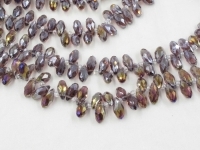 Crystal Briolettes, Amethyst Aurora Peacock, 6x12mm, 10pcs