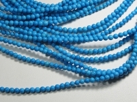 Round Magnesite Turquoise Dark Blue, 3mm