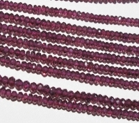 Violet-Pink Garnet Faceted Rondels, 3-3.5mm