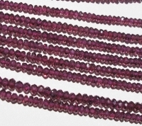 Violet-Pink Garnet Faceted Rondels, 3-3.5mm