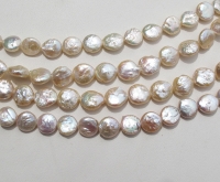 Sheer Pink Sunrise Coin Pearls, 10-11mm