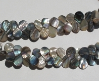 Abalone Top Drill Teardrops, 9x7mm, 8" string