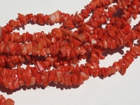 Deep Salmon Coral Tumbled Chips, 8-9mm, 34"