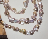  Natural Lilac Pink Fireball Baroque Pearls, 12-16mm