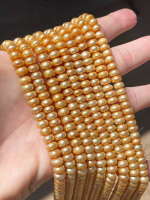 Bright Golden Patina, 6.5-7mm Button Pearls