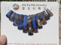 Composite Stone Lapis Bronzite Necklace Suite