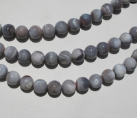 Botswana Blue Gray Agate Rounds, 12mm