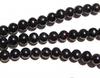 Navy Night Black Large Hole Pearls, 11-12mm potato