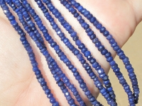 Blue Sapphire Faceted Rondels, 3-3.5mm