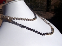 Continuous Crystal Long Necklace, 6mm, Faceted Rondels, Multi: Gold, Black, Clear, Silver