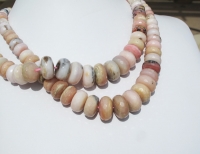 Pink Opal Faceted Rondels, Graduated 8-18mm