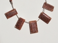 Cherry Moss Quartz Rectangle Briolettes, 31x18mm