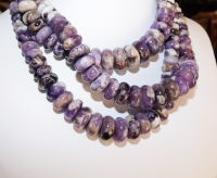 Amethyst Polished Rondels, Graduated 8-18mm