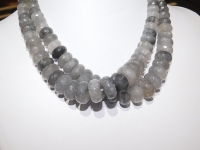 Cloud Quartz Faceted Rondels, Graduated 8-18mm