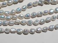 Artic Shimmer White Keshi Nuggets, 8-9mm