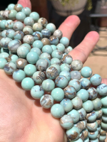 Blue Terra Agate Polished Rounds, 10mm