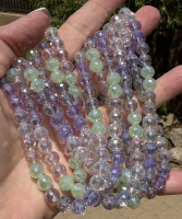 Faceted Crystal, Purple/Pink/Green/Opal Aurora Mix, 8mm Round