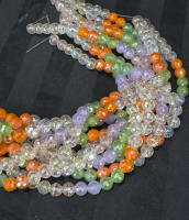 Faceted Crystal, Summer Harvest Aurora Mix, 8mm Round