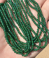 Dark Green Zirconia Faceted Rounds, 3mm