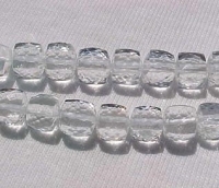 Clear Quartz Faceted Cubes, 7mm