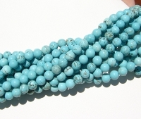 Round Magnesite Turquoise Light Blue, 6mm